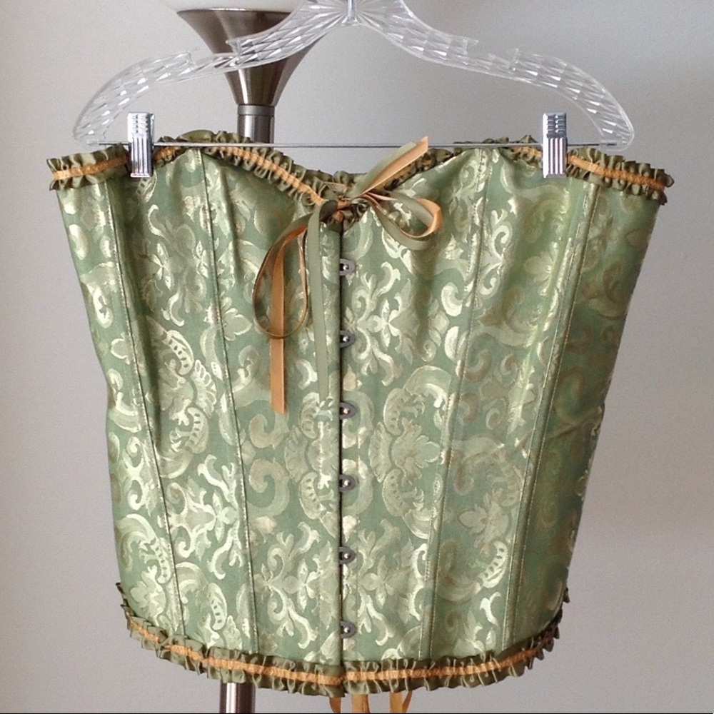 👑 Top Melon - Melon / Gold 'Ruffled' Bustier